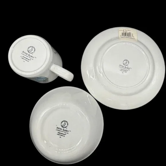 Wedgewood Peter Rabbit Beatrix Potter Children's 3pc Dish Set NWOB - Picture 7 of 7